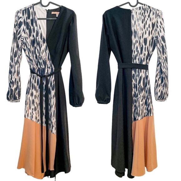 Anthropologie Hutch Rashida Color Block Midi Dress XS - Picture 6 of 8